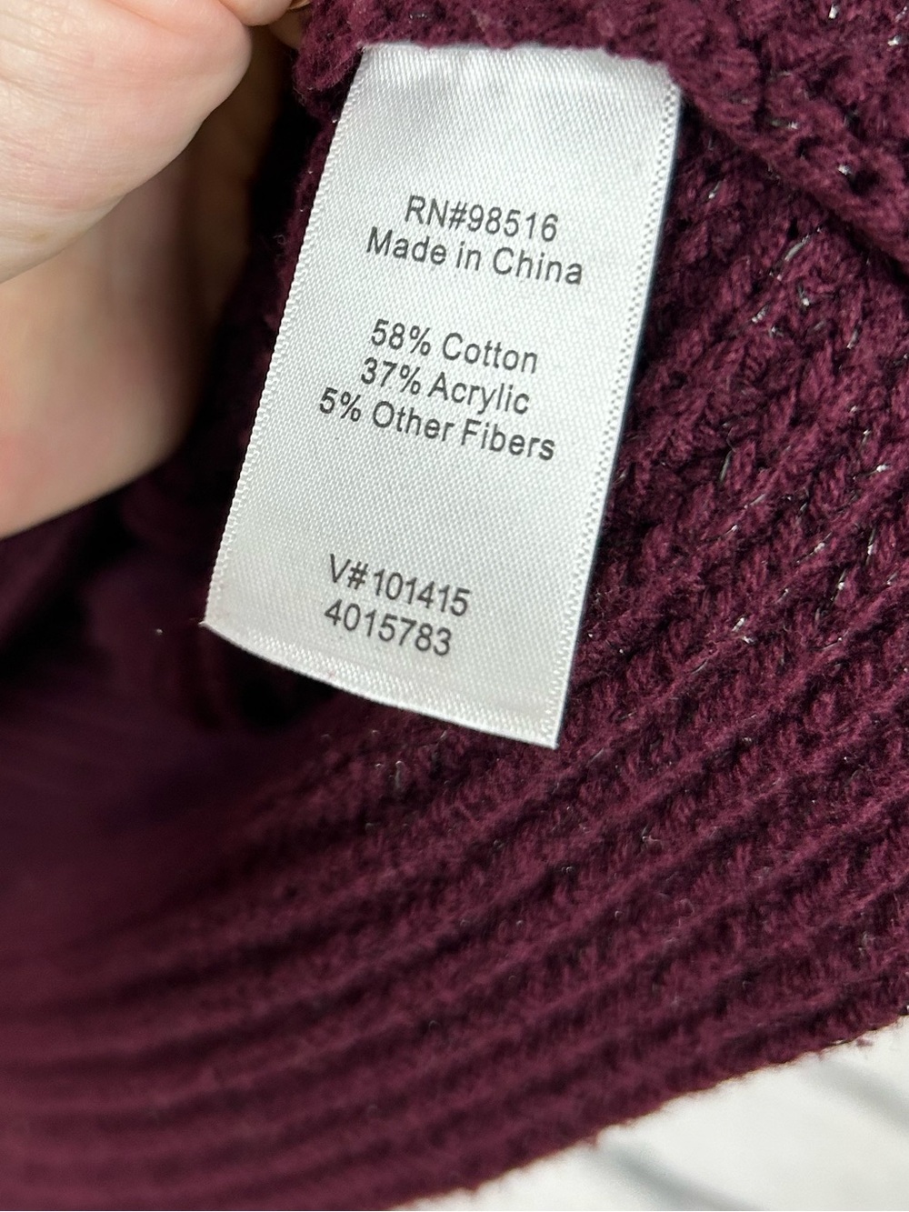 Coldwater Creek Women’s XL Burgundy Cowl Neck Short Sleeve Knit Sweater Top - Picture 4 of 6